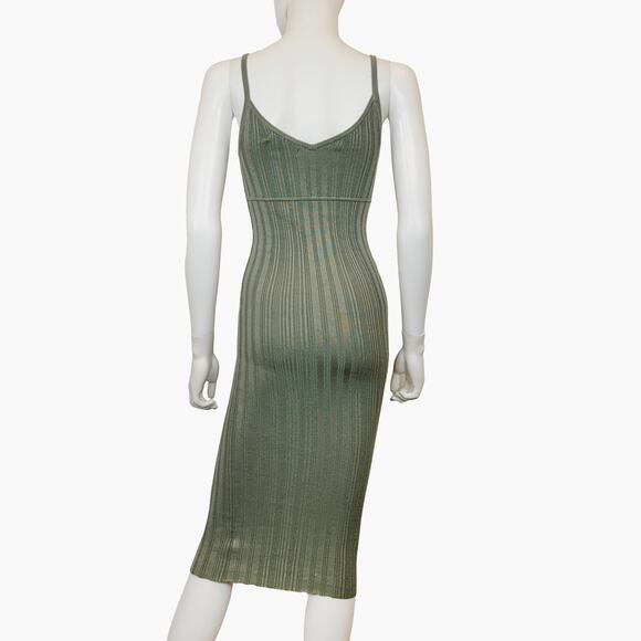 NWT PETAL + PUP Knit Sleeveless Bodycon Ribbed Midaxi Dress (Olive | Size S/M) - Picture 3 of 7